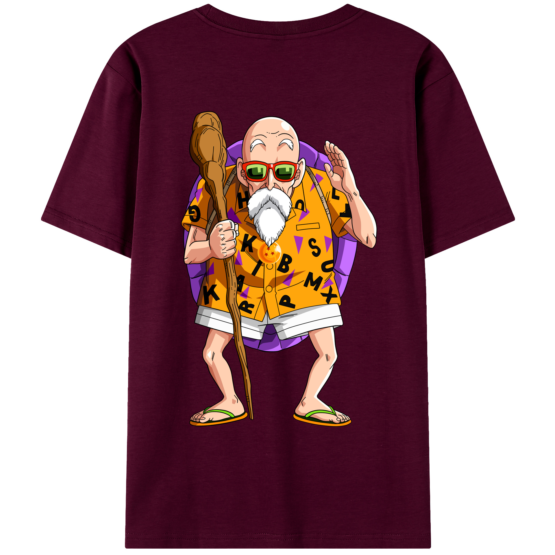 （画像用） ドラゴンボール 亀仙人（かめせんにん） DRAGON BALL Master Roshi Kame Sennin レディース半袖Tシャツ(バックプリント)